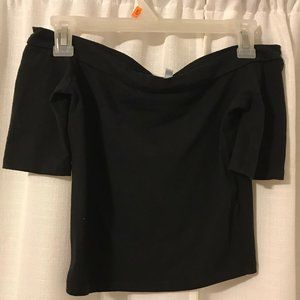 off-the-shoulder black top
